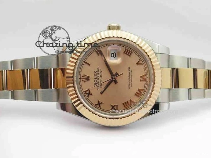 MiroTime 1218 Sleek DateJust II 41mm SS RG BP Maker Best Edition RG Roman Dial On SS RG Bracelet SA 3711